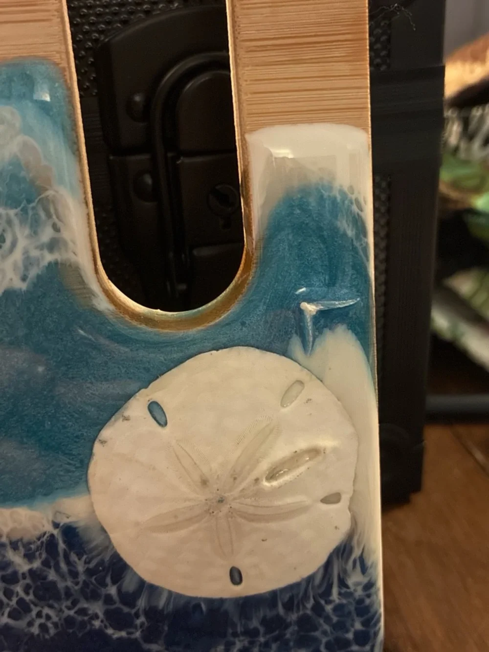 Handmade Ocean Resin Bamboo charcuterie cutting board